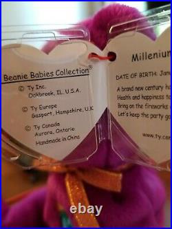 RARE! MISSPELLED Millenium on BOTH tags! Ty Beanie Baby multiple Tag ERRORS