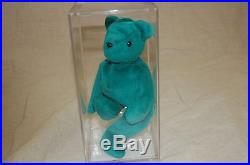 RARE Old Face Teal Teddy TY Beanie Baby 1st Generation AUTHENTICATED MINT