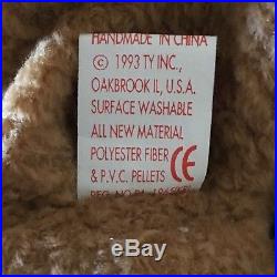 RARE Original-PVC Ty Beanie Baby Curly 1996 witherrors NO Stamp on Tush Tag