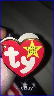 RARE Original Ty Beanie Baby Spangle, Pink Face. ERRORS