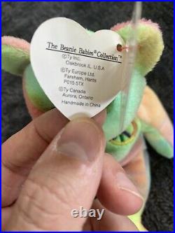 RARE PVC Beanie Baby Peace Bear 1996 Errors Style 4053 Mint Tags Retired