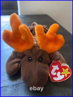 RARE PVC PELLET beanie baby Chocolate the Moose 1993