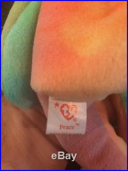 RARE Peace Ty Beanie Baby Original Collectible with Multiple Tag Errors! READ
