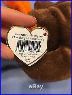 RARE & RETIRED 1993 Ty CHOCOLATE the Moose Beanie Baby MWMT, PVC Pellets, Errors