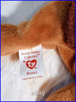 RARE RETIRED ORIGINAL Ty Beanie Baby Bones Style #4001 Errors 93/94 PVC Pellets
