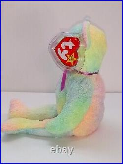 RARE RETIRED ORIGINAL Ty Beanie Baby Groovy Bear withErrors EXCEPTIONAL