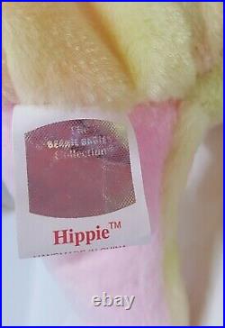 RARE RETIRED TY Beanie Baby Hippie with Errors and in Mint Condition