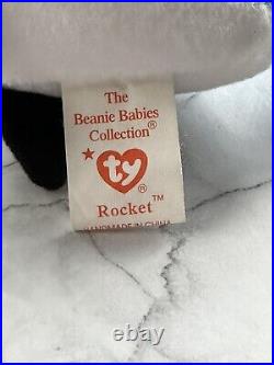 RARE RETIRED TY Beanie Baby Rocket the Blue Jay MINT CONDITION with TAG ERRORS
