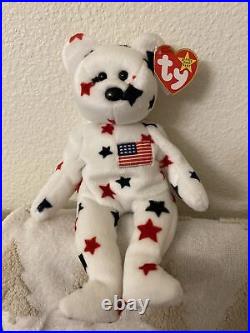 RARE, RETIRED with TAG ERRORS Glory Bear Beanie Baby! 1997/1998