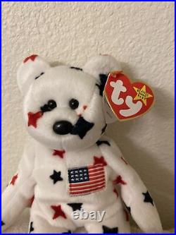 RARE, RETIRED with TAG ERRORS Glory Bear Beanie Baby! 1997/1998