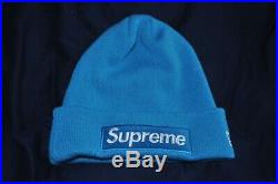 RARE Supreme Beanie Box Logo Baby Blue FW18 100% Authentic One Size Hat