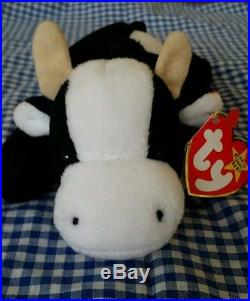 RARE TY 1993/1994 Beanie Baby Daisy Cow Retired PVC Pellets Deutschland ERRORS