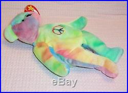 Rare Ty Beanie Baby Peace Bear Original With Tag Errors Collectible 1996