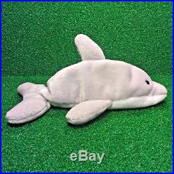 RARE TY Beanie Baby 1993 Flash The Dolphin Original 9 RETIRED MWMT Wow Errors