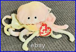 RARE TY Beanie Baby Goochy the Jellyfish with WHITE STAR tag Date Error
