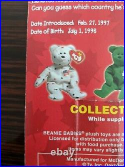 RARE TY McDonalds Teenie Beanie Baby MAPLE THE BEAR 1996 RETIRED With 2 ERRORS