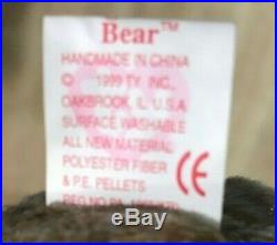 RARE TY Original 1999 Beanie Baby Signature Bear. Tag errors Hologram tushT