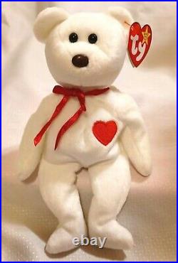 RARE TY Valentino Beanie Baby Bear Multiple Errors HANG TAG ERROR! Love Heart
