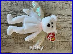 RARE Ty Beanie Babies 1998 Halo the Angel Bear. Brown Nose. Mint Condition