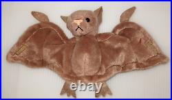 RARE Ty Beanie Baby BATTY the Bat 1996, Retired! Tag With Errors PVC Pellets