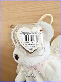 RARE Ty Beanie Baby Halo the Angel Bear 1998 Brown Nose with Tag Errors (NewithMint)