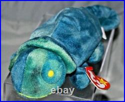 RARE Ty Beanie Baby Rainbow Chameleon MULTIPLE ERRORS