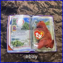 RARE Ty Beanie Baby Rex Tyrannosaurus McDonalds 2000 NEW SEALED Dino Trios