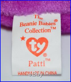 RARE Ty Patti Platypus Beanie Babies Baby Style 4025 PVC Pellets 1993
