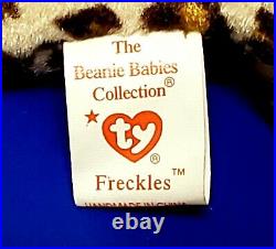 RARE VINTAGE TY Beanie Baby Freckles The Spotted Leopard 1996 Retired ERRORS