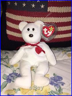 RARE Vintage Valentino TY Beanie Baby NWT 2 Misspellings Tag and PVC Pellets