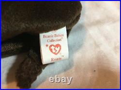 RARE Vintage with ERRORS 1998 TY Beanie Babies Roam Stuffed Toy Plush Buffalo
