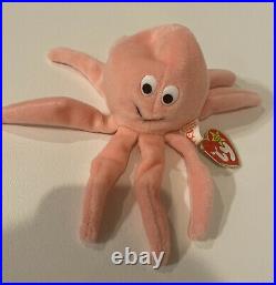 RARE with errors- TY Beanie Babies RETIRED Inky The Octopus EXCELLENT CONDITION