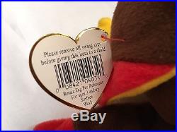 RETIRED RARE GOBBLES 1996 Ty Beanie Baby Swing Tag Style 4034