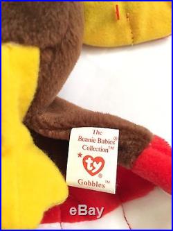 RETIRED RARE GOBBLES 1996 Ty Beanie Baby Swing Tag Style 4034
