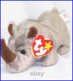 TY BEANIE BABIES SPIKE RHINO 5TH GENERATION W/TAGS EXCELLENT 8/13/1996