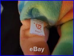 Rainbow Ty Beanie Babies Rare Retired Peace Bear Original