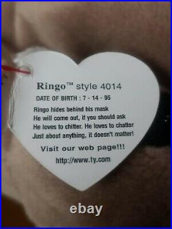 Rare -1995 Ringo TY Original Beanie Baby With Tag Errors- Hand Written Stamp & PVC