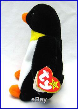 Ty Beanie Babies~4th Generation~Waddle The Penguin~Good Heart Tag~E6 