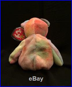 Rare 1996 Peace Bear original Ty Beanie Baby with multiple tag errors