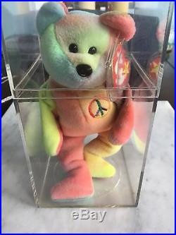 Rare 1996 Ty Beanie Baby Peace Bear Original Collectible with ALL Tag Errors