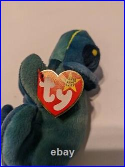 Rare 1997 Ty Beanie Baby Iggy the Iguana with Rainbow Tag Error, Retired