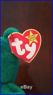 Rare 1st Edition 1997 Erin Ty Beanie Baby Mint Condition Errors No Tushtag Stamp