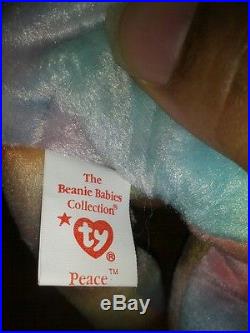 Rare Beanie Babies Peace Bear With Error Tag (Please Read Description)