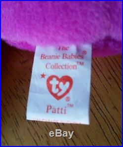 Rare ERROR Ty Patti Platypus 1993 Pvc Pellets Style 4025 Beanie Babies Baby