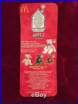 Rare Errors Nib Maple The Bear Ty Beanie Babies Plush Ronald Mcdonald Charities