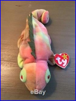 Rare First Generation Iggy Beanie Baby With Errors And Pvc Pellets