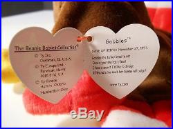 Rare Gobbles Ty Elite Beanie Baby 1996 Turkey Retired