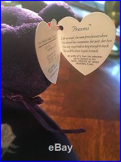 Rare Mint 1st Edition Princess Diana 1997 Retired Beanie Baby