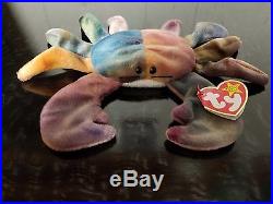 Rare Mint Condition Claude the Crab Beanie Baby With Errors