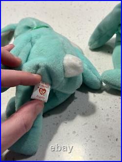 Rare! NEW 1996 Ty Hippity Beanie Baby The Green Bunny RETIREDwithTAG ERRORS